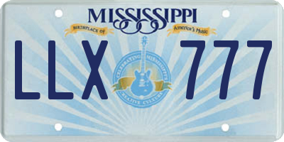 MS license plate LLX777