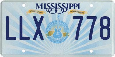 MS license plate LLX778