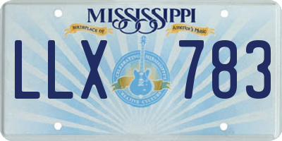 MS license plate LLX783