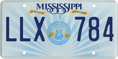 MS license plate LLX784