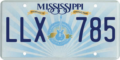 MS license plate LLX785