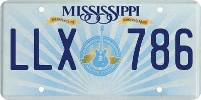 MS license plate LLX786