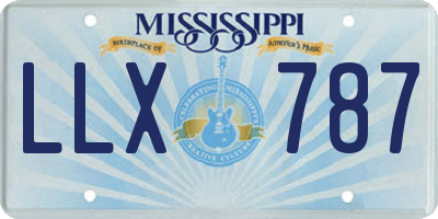 MS license plate LLX787