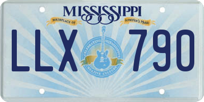 MS license plate LLX790