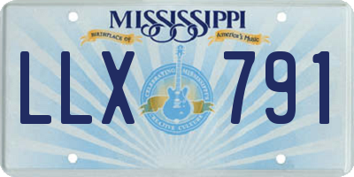 MS license plate LLX791