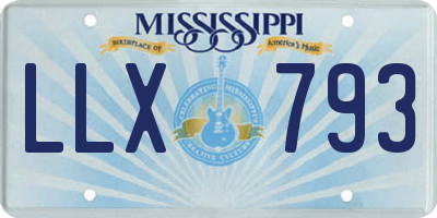MS license plate LLX793