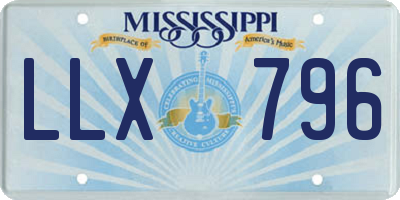 MS license plate LLX796