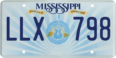 MS license plate LLX798