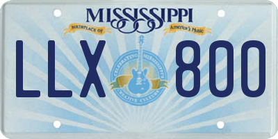 MS license plate LLX800