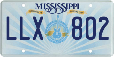 MS license plate LLX802
