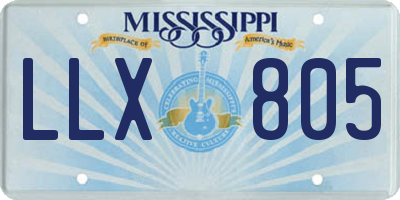 MS license plate LLX805