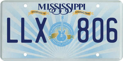 MS license plate LLX806