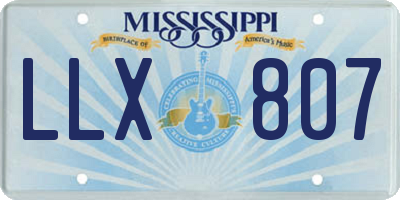 MS license plate LLX807