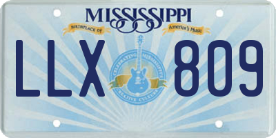 MS license plate LLX809