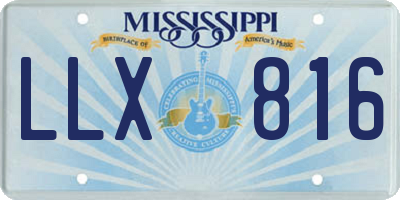 MS license plate LLX816