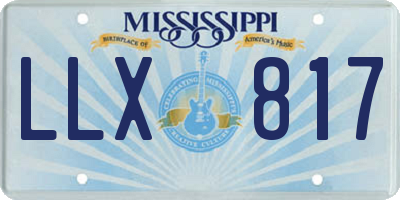 MS license plate LLX817