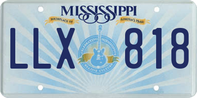 MS license plate LLX818