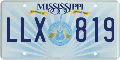 MS license plate LLX819