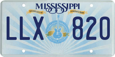 MS license plate LLX820