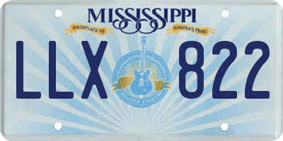 MS license plate LLX822