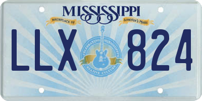 MS license plate LLX824