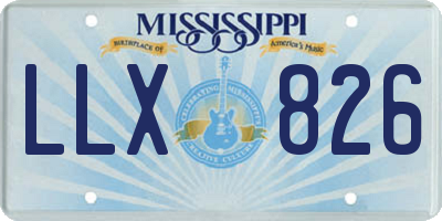 MS license plate LLX826