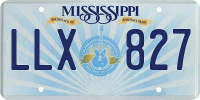 MS license plate LLX827