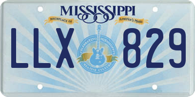 MS license plate LLX829