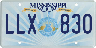 MS license plate LLX830