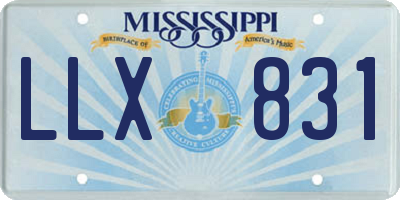 MS license plate LLX831