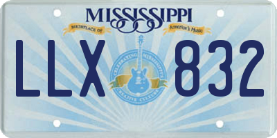 MS license plate LLX832