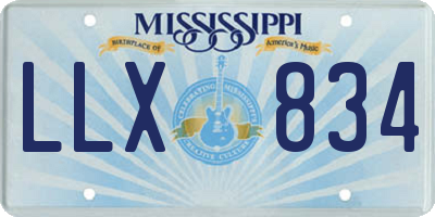 MS license plate LLX834