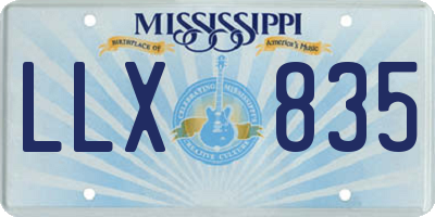 MS license plate LLX835
