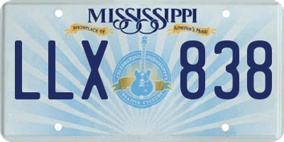 MS license plate LLX838