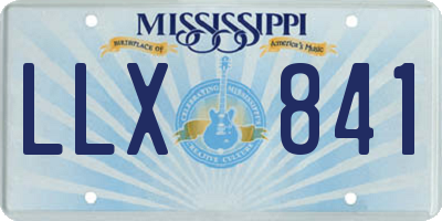 MS license plate LLX841