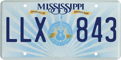 MS license plate LLX843