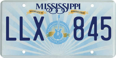 MS license plate LLX845