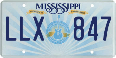 MS license plate LLX847