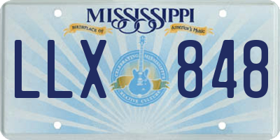MS license plate LLX848