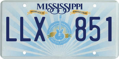 MS license plate LLX851