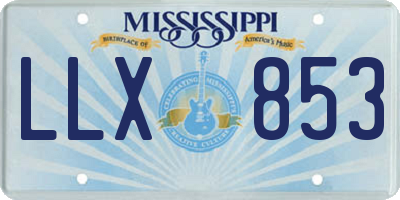 MS license plate LLX853