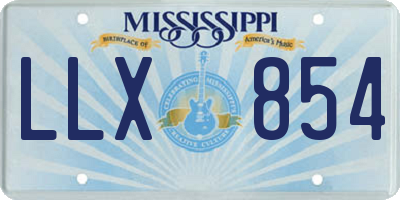 MS license plate LLX854