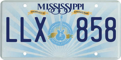 MS license plate LLX858