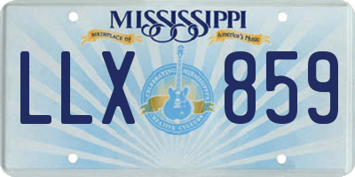 MS license plate LLX859