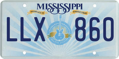 MS license plate LLX860