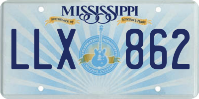 MS license plate LLX862