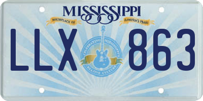 MS license plate LLX863