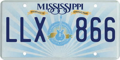 MS license plate LLX866