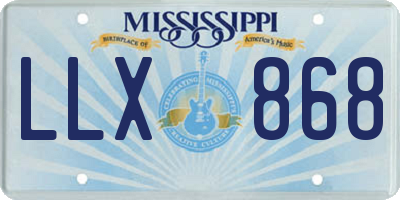 MS license plate LLX868