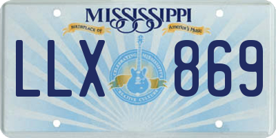 MS license plate LLX869